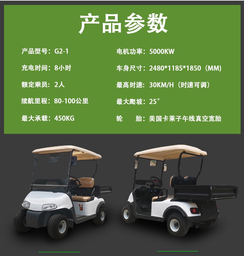 G2-1电动高尔夫观光车看房四轮巡逻车电瓶货运载(图4)